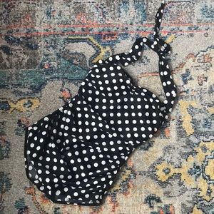 Black and white polka dot one piece swimsuit